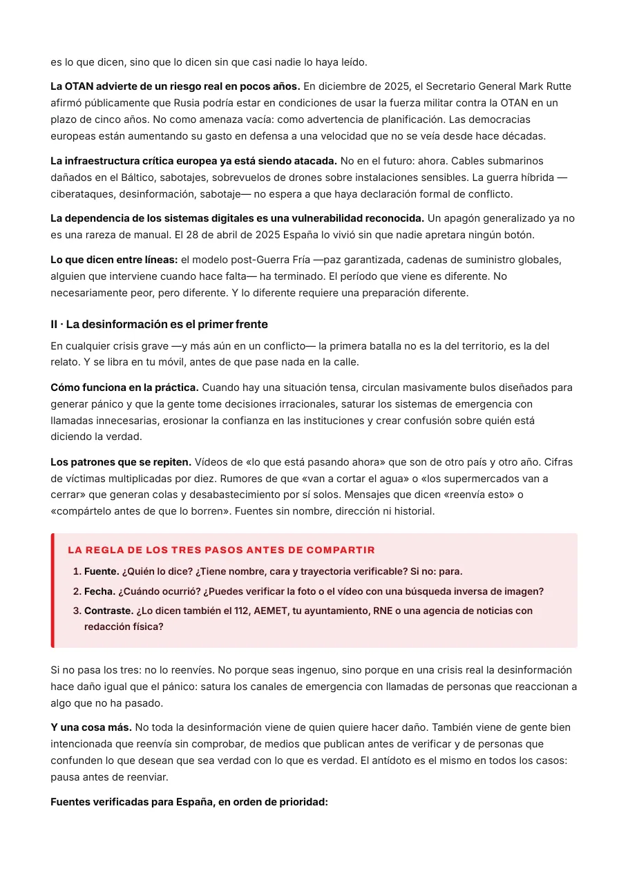 Anexo: la desinformación y la regla de los tres pasos