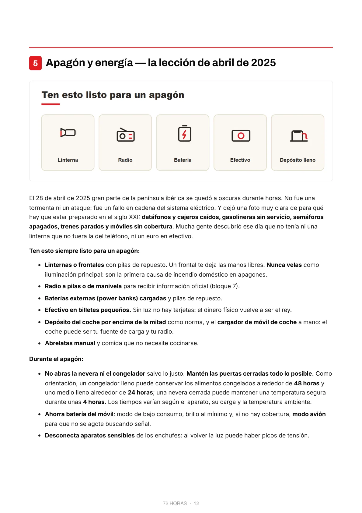 Capítulo de la guía: apagón y energía