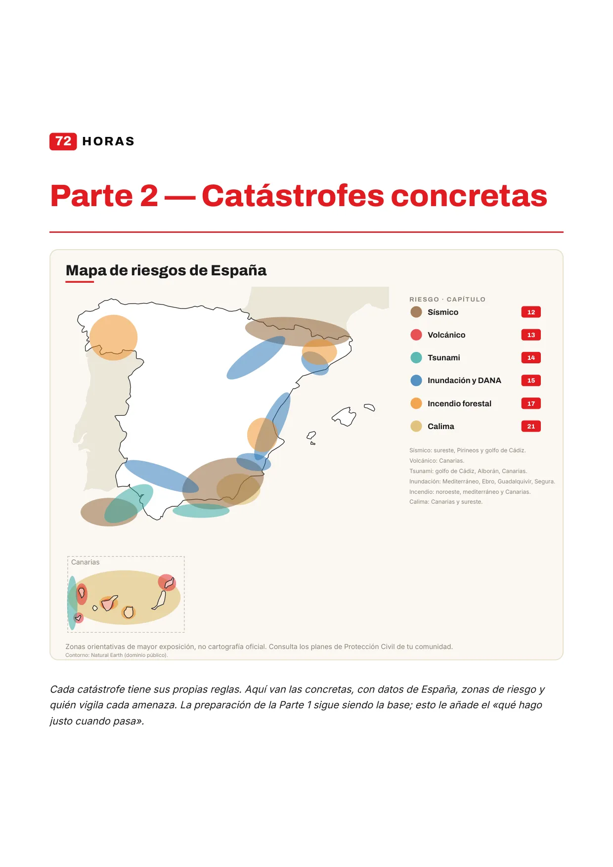 Infografía: mapa de riesgos de España y Canarias